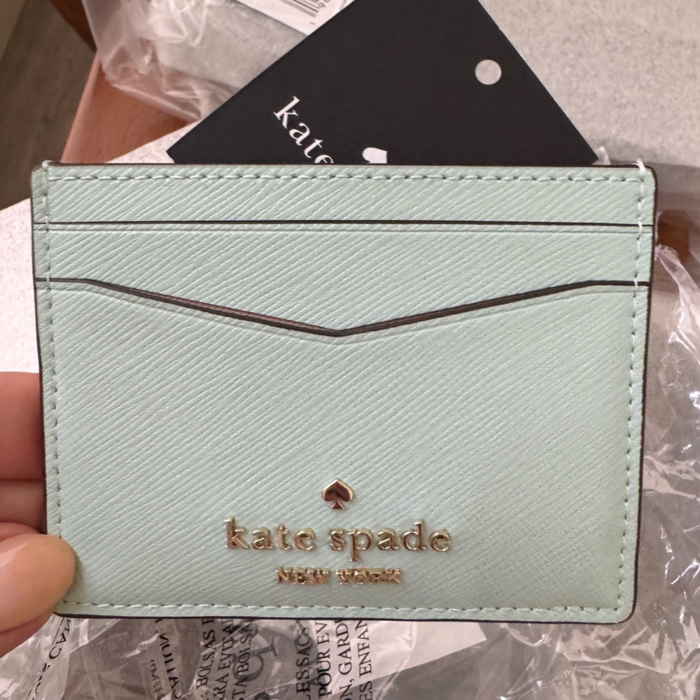 NEW ♠️KATE SPADE ♠️Staci Blue Glow Small Slim Card Case NWT